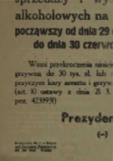Zarządzenie. Na podstawie art. 4 pkt. f Ustawy z dnia 21 marca 1931 r. ... / Prezydent Miasta Gdyni.