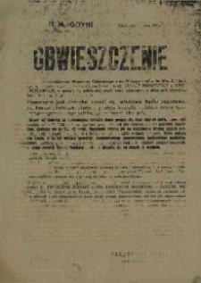 [Afisz. Incipit] Obwieszczenie. Na skutek zarządzenia Wojewody Gdańskiego z dn. 19 maja 1947 r. ...