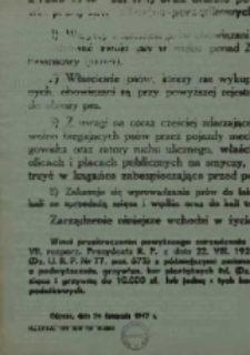 Obwieszczenie. Wojewoda Gdański rozporządzeniem z dnia 10. VIII. 1947 roku ... / Zarząd Miejski m. Gdyni.