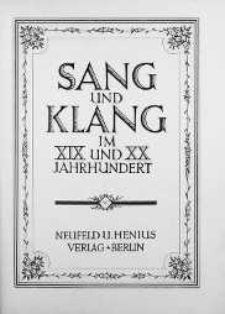Sang und Klang : im 19 und 20 Jahrhundert. [Bd. 10]
