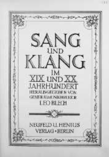 Sang und Klang : im 19 und 20 Jahrhundert. [Bd. 12]