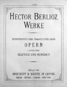 Béatrice et Bénédict : opéra-comique en 2 actes