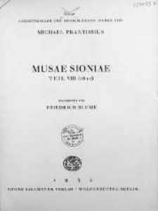 Musae Sioniae. T. 8, (1610)
