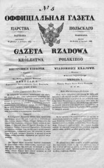 Gazeta Rządowa Królestwa Polskiego 1838 I, No 5