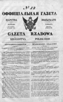 Gazeta Rządowa Królestwa Polskiego 1838 I, No 12