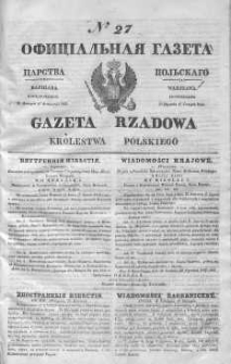 Gazeta Rządowa Królestwa Polskiego 1843 I, No 27