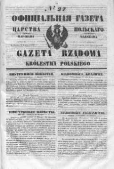 Gazeta Rządowa Królestwa Polskiego 1847 I, No 27