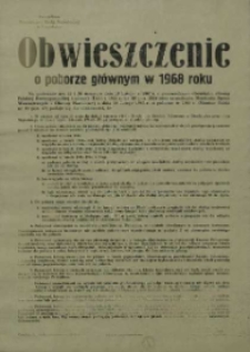 Obwieszczenie o poborze głównym w 1968 roku