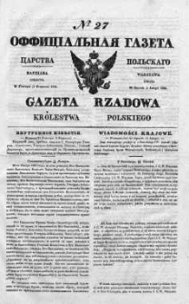 Gazeta Rządowa Królestwa Polskiego 1838 I, No 27