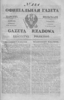 Gazeta Rządowa Królestwa Polskiego 1843 III, No 184