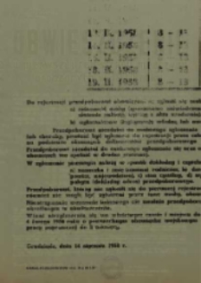 Obwieszczenie o pierwszej rejestracji mężczyzn urodzonych w 1940 roku.