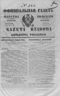 Gazeta Rządowa Królestwa Polskiego 1847 III, No 185