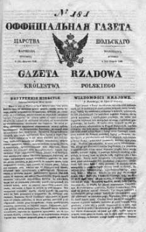 Gazeta Rządowa Królestwa Polskiego 1840 III, No 181