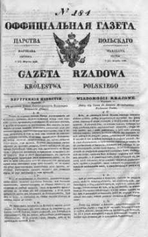 Gazeta Rządowa Królestwa Polskiego 1840 III, No 184