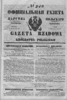 Gazeta Rządowa Królestwa Polskiego 1847 IV, No 240