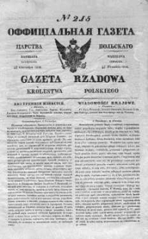 Gazeta Rządowa Królestwa Polskiego 1838 III, No 215