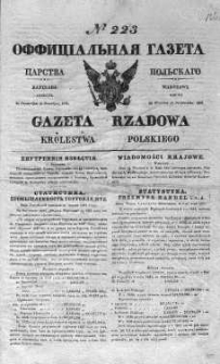 Gazeta Rządowa Królestwa Polskiego 1838 IV, No 223