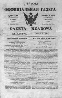 Gazeta Rządowa Królestwa Polskiego 1838 IV, No 235