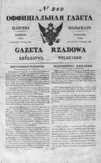 Gazeta Rządowa Królestwa Polskiego 1838 IV, No 249