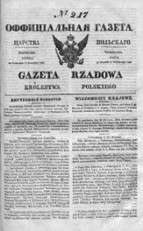 Gazeta Rządowa Królestwa Polskiego 1840 IV, No 217