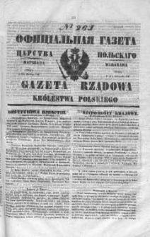 Gazeta Rządowa Królestwa Polskiego 1847 IV, No 261