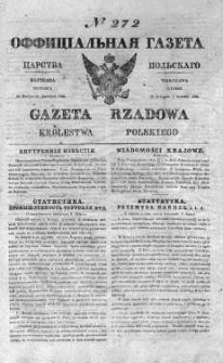 Gazeta Rządowa Królestwa Polskiego 1838 IV, No 272