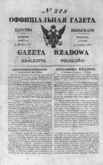 Gazeta Rządowa Królestwa Polskiego 1838 IV, No 279