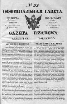 Gazeta Rządowa Królestwa Polskiego 1839 I, No 22
