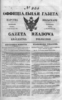 Gazeta Rządowa Królestwa Polskiego 1840 IV, No 235