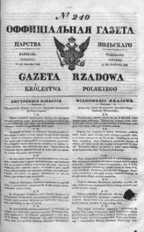Gazeta Rządowa Królestwa Polskiego 1840 IV, No 240