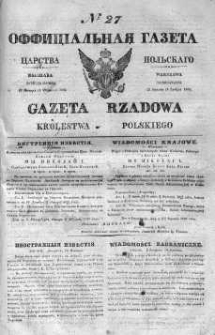 Gazeta Rządowa Królestwa Polskiego 1839 I, No 27