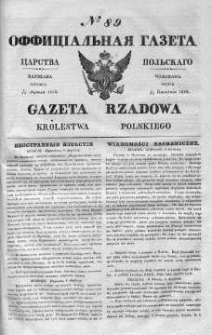 Gazeta Rządowa Królestwa Polskiego 1839 II, No 89