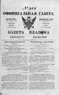 Gazeta Rządowa Królestwa Polskiego 1840 IV, No 278