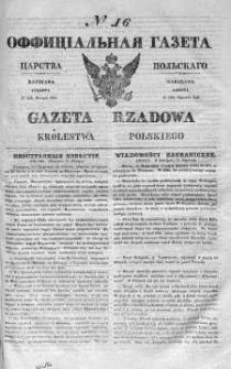 Gazeta Rządowa Królestwa Polskiego 1841 I, No 16