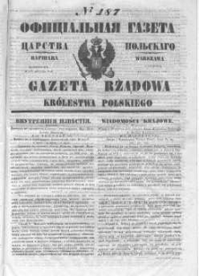 Gazeta Rządowa Królestwa Polskiego 1846 III, No 187