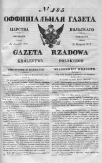 Gazeta Rządowa Królestwa Polskiego 1839 III, No 185