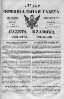 Gazeta Rządowa Królestwa Polskiego 1839 III, No 207