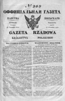 Gazeta Rządowa Królestwa Polskiego 1839 III, No 209