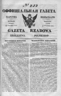 Gazeta Rządowa Królestwa Polskiego 1839 III, No 212