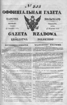 Gazeta Rządowa Królestwa Polskiego 1839 III, No 215