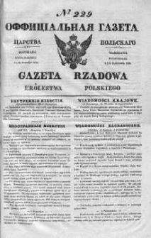 Gazeta Rządowa Królestwa Polskiego 1839 IV, No 229