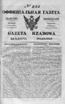 Gazeta Rządowa Królestwa Polskiego 1839 IV, No 235