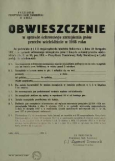 Obwieszczenie w sprawie ochronnego szczepienia psów przeciw wściekliźnie w 1966 roku
