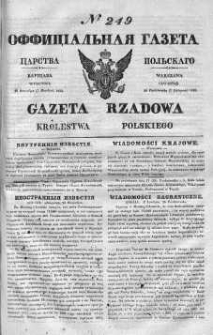 Gazeta Rządowa Królestwa Polskiego 1839 IV, No 249