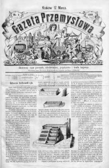 Gazeta Przemysłowa. Ilustrowany organ przemysłu, rękodzielnictwa i handlu krajowego 1866 I, No 3