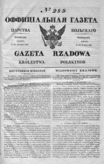 Gazeta Rządowa Królestwa Polskiego 1839 IV, No 289