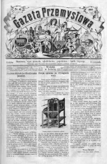 Gazeta Przemysłowa. Ilustrowany organ przemysłu, rękodzielnictwa i handlu krajowego 1866 IV, No 41