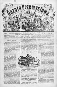 Gazeta Przemysłowa. Ilustrowany organ przemysłu, rękodzielnictwa i handlu krajowego 1866, No 55