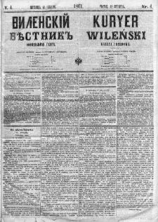Kuryer Wileński. Gazata urzędowa, polityczna i literacka 1861, No 4