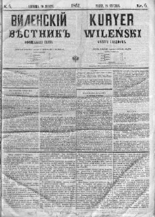 Kuryer Wileński. Gazata urzędowa, polityczna i literacka 1861, No 6
